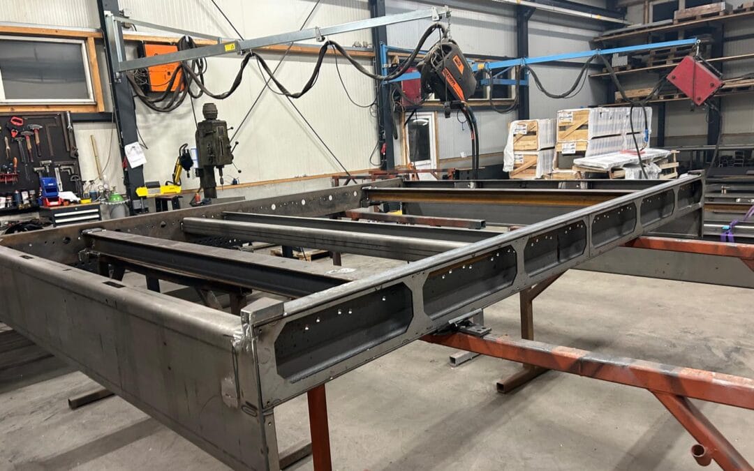 Rollerdeck frames voor transport van vliegtuigplaten